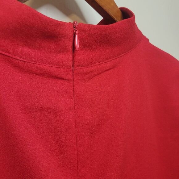 Pretty Little Thing Dress Peplum Mock Neck Zip Back Short Sleeve Size US 12 - Picture 7 of 16